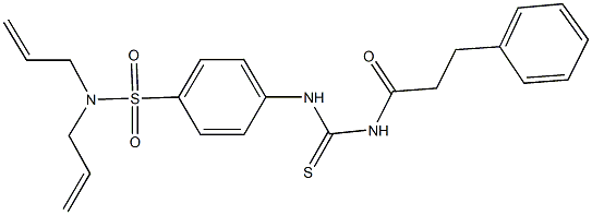 N,N-diallyl-4-({[(3-phenylpropanoyl)amino]carbothioyl}amino)benzenesulfonamide Struktur