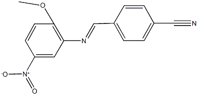 4-[({5-nitro-2-methoxyphenyl}imino)methyl]benzonitrile Struktur