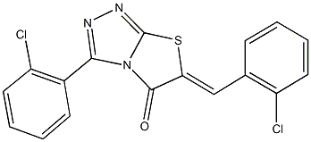 6-(2-chlorobenzylidene)-3-(2-chlorophenyl)[1,3]thiazolo[2,3-c][1,2,4]triazol-5(6H)-one Struktur