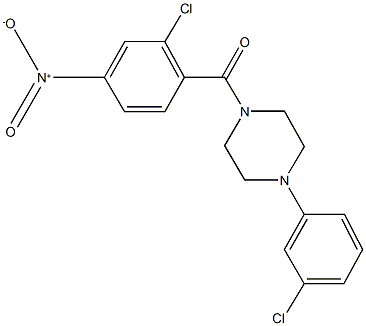 1-{2-chloro-4-nitrobenzoyl}-4-(3-chlorophenyl)piperazine Struktur