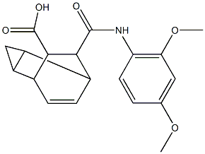 7-[(2,4-dimethoxyanilino)carbonyl]tricyclo[3.2.2.0~2,4~]non-8-ene-6-carboxylic acid Struktur