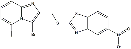 2-{[(3-bromo-5-methylimidazo[1,2-a]pyridin-2-yl)methyl]sulfanyl}-5-nitro-1,3-benzothiazole Struktur