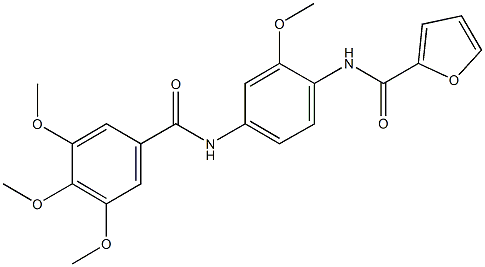 N-{2-methoxy-4-[(3,4,5-trimethoxybenzoyl)amino]phenyl}-2-furamide Struktur