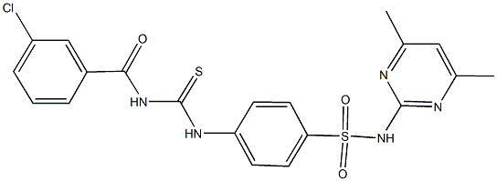 4-({[(3-chlorobenzoyl)amino]carbothioyl}amino)-N-(4,6-dimethyl-2-pyrimidinyl)benzenesulfonamide Struktur