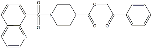 2-oxo-2-phenylethyl 1-(8-quinolinylsulfonyl)-4-piperidinecarboxylate Struktur