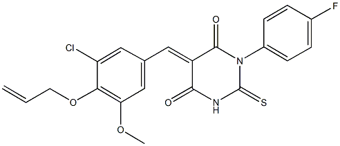 5-[4-(allyloxy)-3-chloro-5-methoxybenzylidene]-1-(4-fluorophenyl)-2-thioxodihydropyrimidine-4,6(1H,5H)-dione Struktur