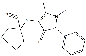 1-[(1,5-dimethyl-3-oxo-2-phenyl-2,3-dihydro-1H-pyrazol-4-yl)amino]cyclopentanecarbonitrile Struktur