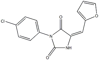 3-(4-chlorophenyl)-5-(2-furylmethylene)-2,4-imidazolidinedione Struktur