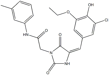 2-[4-(3-chloro-5-ethoxy-4-hydroxybenzylidene)-2,5-dioxo-1-imidazolidinyl]-N-(3-methylphenyl)acetamide Struktur