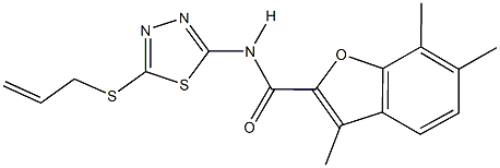 N-[5-(allylsulfanyl)-1,3,4-thiadiazol-2-yl]-3,6,7-trimethyl-1-benzofuran-2-carboxamide Struktur