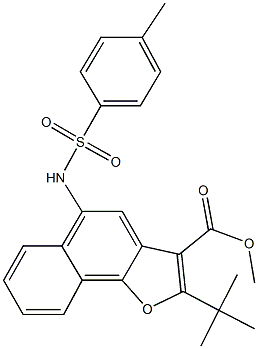 methyl 2-tert-butyl-5-{[(4-methylphenyl)sulfonyl]amino}naphtho[1,2-b]furan-3-carboxylate Struktur