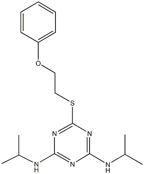 N-isopropyl-N-{4-(isopropylamino)-6-[(2-phenoxyethyl)sulfanyl]-1,3,5-triazin-2-yl}amine Struktur