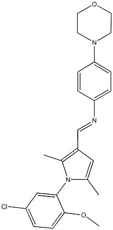 N-{[1-(5-chloro-2-methoxyphenyl)-2,5-dimethyl-1H-pyrrol-3-yl]methylene}-N-[4-(4-morpholinyl)phenyl]amine Struktur