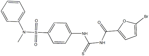 4-({[(5-bromo-2-furoyl)amino]carbothioyl}amino)-N-methyl-N-phenylbenzenesulfonamide Struktur