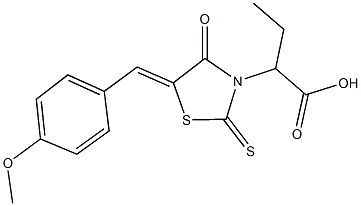 2-[5-(4-methoxybenzylidene)-4-oxo-2-thioxo-1,3-thiazolidin-3-yl]butanoic acid Struktur