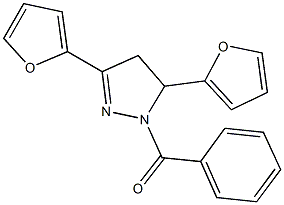 1-benzoyl-3,5-di(2-furyl)-4,5-dihydro-1H-pyrazole Struktur