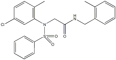 2-[5-chloro-2-methyl(phenylsulfonyl)anilino]-N-(2-methylbenzyl)acetamide Struktur