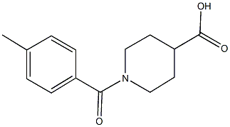 1-(4-methylbenzoyl)-4-piperidinecarboxylic acid Struktur