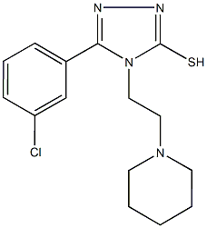 5-(3-chlorophenyl)-4-[2-(1-piperidinyl)ethyl]-4H-1,2,4-triazol-3-yl hydrosulfide Struktur