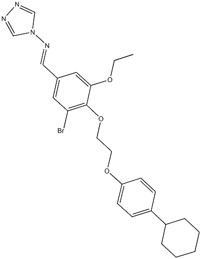 N-{3-bromo-4-[2-(4-cyclohexylphenoxy)ethoxy]-5-ethoxybenzylidene}-N-(4H-1,2,4-triazol-4-yl)amine Struktur