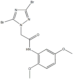 2-(3,5-dibromo-1H-1,2,4-triazol-1-yl)-N-(2,5-dimethoxyphenyl)acetamide Struktur