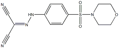 2-{[4-(4-morpholinylsulfonyl)phenyl]hydrazono}malononitrile Struktur