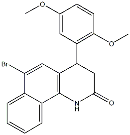 6-bromo-4-(2,5-dimethoxyphenyl)-3,4-dihydrobenzo[h]quinolin-2(1H)-one Struktur