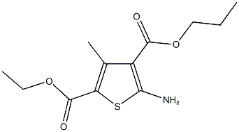 2-ethyl 4-propyl 5-amino-3-methyl-2,4-thiophenedicarboxylate Struktur