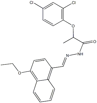 2-(2,4-dichlorophenoxy)-N'-[(4-ethoxy-1-naphthyl)methylene]propanohydrazide Struktur