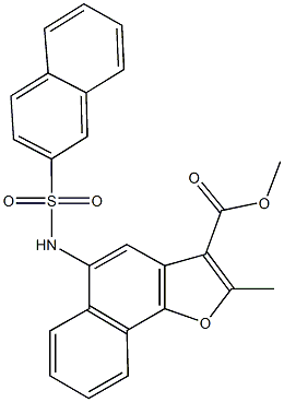 methyl 2-methyl-5-[(2-naphthylsulfonyl)amino]naphtho[1,2-b]furan-3-carboxylate Struktur