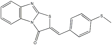 2-[4-(methylsulfanyl)benzylidene][1,3]thiazolo[3,2-a]benzimidazol-3(2H)-one Struktur