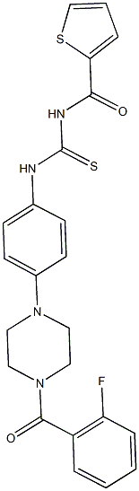 N-{4-[4-(2-fluorobenzoyl)-1-piperazinyl]phenyl}-N'-(2-thienylcarbonyl)thiourea Struktur