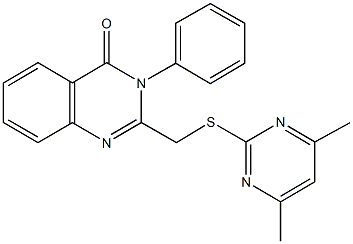 2-{[(4,6-dimethyl-2-pyrimidinyl)sulfanyl]methyl}-3-phenyl-4(3H)-quinazolinone Struktur