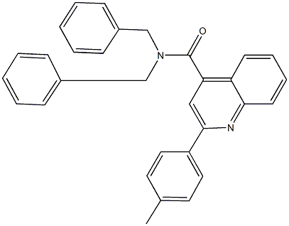 N,N-dibenzyl-2-(4-methylphenyl)-4-quinolinecarboxamide Struktur