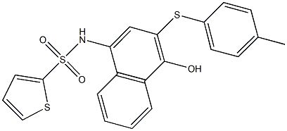 N-{4-hydroxy-3-[(4-methylphenyl)sulfanyl]-1-naphthyl}-2-thiophenesulfonamide Struktur