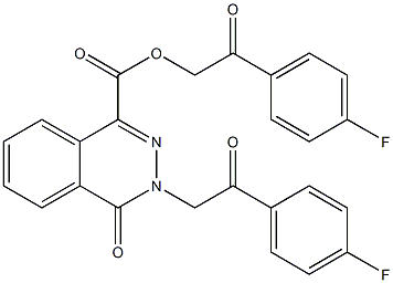 2-(4-fluorophenyl)-2-oxoethyl 3-[2-(4-fluorophenyl)-2-oxoethyl]-4-oxo-3,4-dihydro-1-phthalazinecarboxylate Struktur