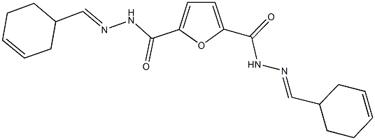 N'~2~,N'~5~-bis(3-cyclohexen-1-ylmethylene)-2,5-furandicarbohydrazide Struktur