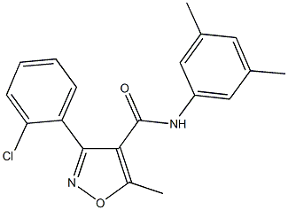 3-(2-chlorophenyl)-N-(3,5-dimethylphenyl)-5-methyl-4-isoxazolecarboxamide Struktur