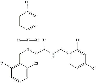 2-[[(4-chlorophenyl)sulfonyl](2,6-dichlorobenzyl)amino]-N-(2,4-dichlorobenzyl)acetamide Struktur