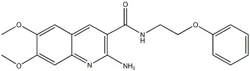 2-amino-6,7-dimethoxy-N-(2-phenoxyethyl)-3-quinolinecarboxamide Struktur