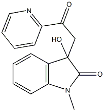 3-hydroxy-1-methyl-3-[2-oxo-2-(2-pyridinyl)ethyl]-1,3-dihydro-2H-indol-2-one Struktur