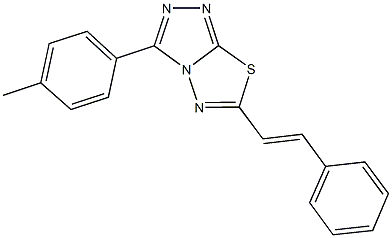 3-(4-methylphenyl)-6-(2-phenylvinyl)[1,2,4]triazolo[3,4-b][1,3,4]thiadiazole Struktur