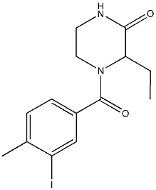 3-ethyl-4-(3-iodo-4-methylbenzoyl)-2-piperazinone Struktur