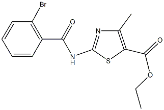 ethyl 2-[(2-bromobenzoyl)amino]-4-methyl-1,3-thiazole-5-carboxylate Struktur