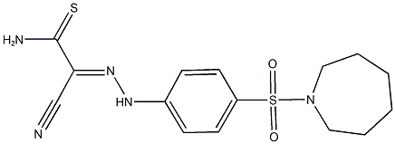 2-{[4-(azepan-1-ylsulfonyl)phenyl]hydrazono}-2-cyanoethanethioamide Struktur