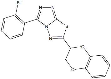 3-(2-bromophenyl)-6-(2,3-dihydro-1,4-benzodioxin-2-yl)[1,2,4]triazolo[3,4-b][1,3,4]thiadiazole Struktur