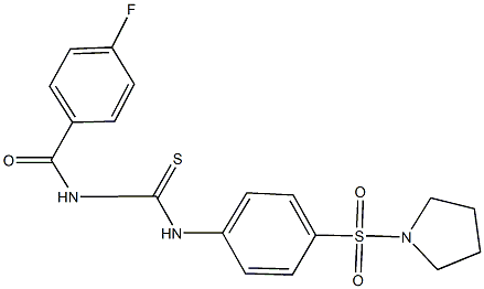 N-(4-fluorobenzoyl)-N'-[4-(1-pyrrolidinylsulfonyl)phenyl]thiourea Struktur