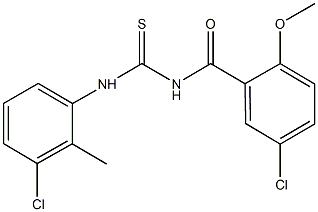 N-(5-chloro-2-methoxybenzoyl)-N'-(3-chloro-2-methylphenyl)thiourea Struktur