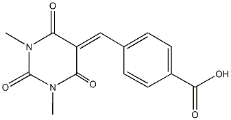 4-[(1,3-dimethyl-2,4,6-trioxotetrahydro-5(2H)-pyrimidinylidene)methyl]benzoicacid Struktur