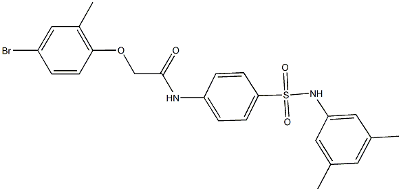 2-(4-bromo-2-methylphenoxy)-N-{4-[(3,5-dimethylanilino)sulfonyl]phenyl}acetamide Struktur